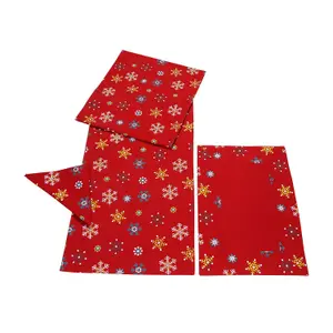 Homescapes Cotton Christmas Red Snowflake Pack of 2 Placemats