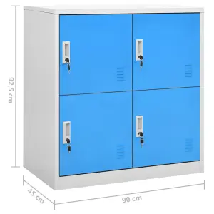 Berkfield Locker Cabinets 5 pcs Light Grey and Blue 90x45x92.5 cm Steel