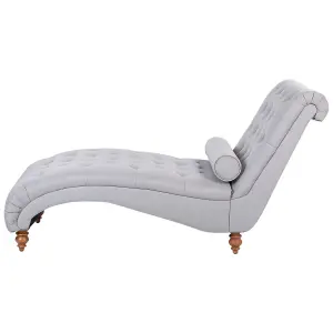 Fabric Chaise Lounge Grey MURET