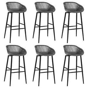 Berkfield 7 Piece Bar Set Black and Grey