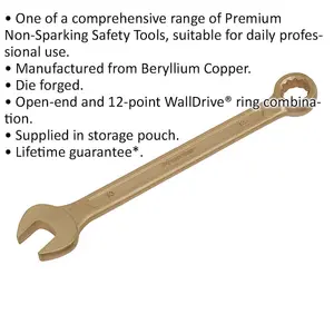 Premium 13mm Non-Sparking Combination Spanner with Open-End and 12-Point WallDrive Ring