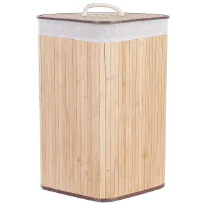 Bamboo Basket with Lid Light Wood MATARA