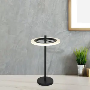 Milagro Cosmo Black LED Table Lamp 12W Stylish Contemporary Circular Ring Light