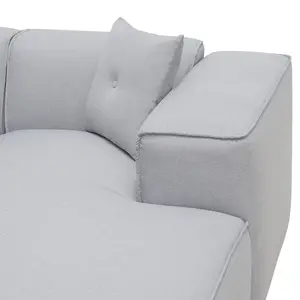 Corner Sofa DOLVA Light Grey Fabric Left Hand