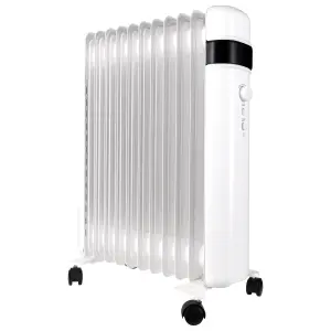 TCP Smart WiFi White Portable Free-Standing 11 Fin Oil Radiator 2500W with Temperature Control, Ideal for Home and Office Comfort