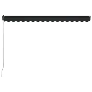 Berkfield Manual Retractable Awning with LED 450x300 cm Anthracite