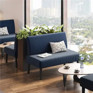 Yaheetech 2 Seater Small Sofa Armless Loveseat Sofa - Blue