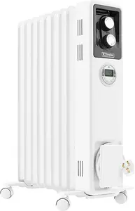 Dimplex Ecr20tie 2Kw Portable Eco Radiator, Oil Free Column Heater, Freestanding Electric Heating Unit, Quiet Plug In Lightweight With Adjustable