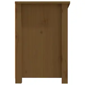 Berkfield TV Cabinet Honey Brown 114x35x52 cm Solid Wood Pine