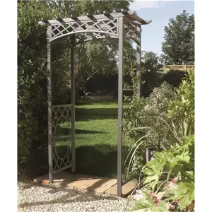 Gunmetal Grey Rectangular Arch + Lattice (1.4m x 0.75m x 2.2m)