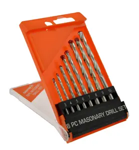 8 Piece Masonry Drill Bit Set - Brickwork - Concrete - Ceramic