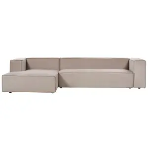 3 Seater Sofa VERNON Taupe Velvet Right Hand