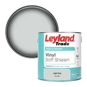 Leyland Trade Vinyl Soft Sheen Walls & Ceilings Emulsion Paint Light Grey (RAL 7035) - 2.5L