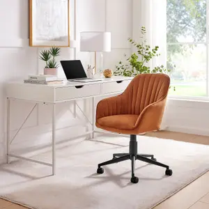 Furniturebox UK Booker Orange Velvet Office Chair