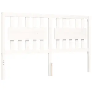 Berkfield Bed Frame with Headboard White 160x200 cm Solid Wood