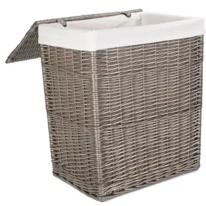 Wicker Slim Laundry Basket Bin