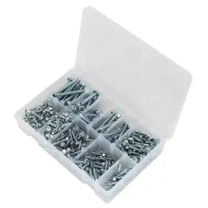 Sealey Self-Drilling Screw Assortment 410pc Hex Head Zinc AB061SDH