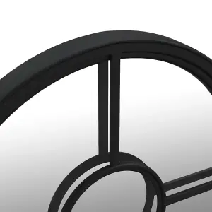 Berkfield Garden Mirror Black 60x4 cm Iron Round for Outdoor Use