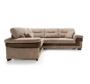 Samson Corner Sofa in Brown Left Facing