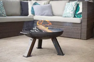 La Hacienda Pittsburgh Small Industrial Heavy Duty Steel Firepit - W 60 cm x H 30 cm