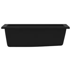 Berkfield Kitchen Sink with Overflow Hole Black Granite