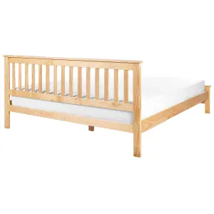 Wooden EU Super King Size Bed Light Natural Wood MAYENNE