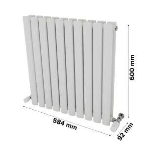 Ximax Fortuna Duplex FORD600584W White Gas Vertical Designer 2287BTU Radiator, (W)584mm x (H)600mm