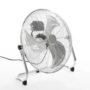 Daewoo COL1572 Chrome 18 inch Large Floor Fan Metal High Velocity Electric Free Standing 3 Speed Retro Industrial