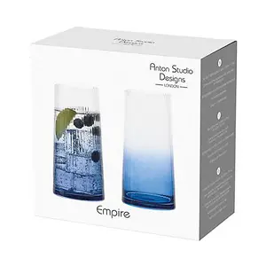 Anton Studios Empire Set of 2 Hiball Tumblers Blue