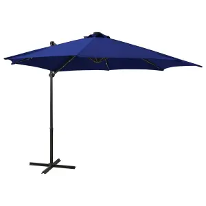 Berkfield Cantilever Umbrella with Pole and LED Lights Azure Blue 300 cm