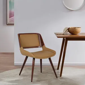 Ayrton Faux Leather Mid-Century Dining Chair Desert Sandstone