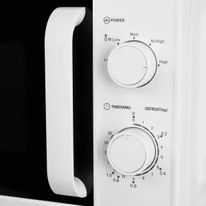 Cookology 800W Microwave 20L Manual Control Freestanding - CMAFS20LWH White