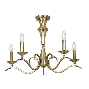 Kala Antique Brass Classic 5 Light Chandelier