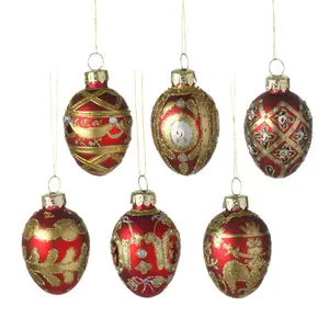 6 Piece Egg Ball Ornament Set