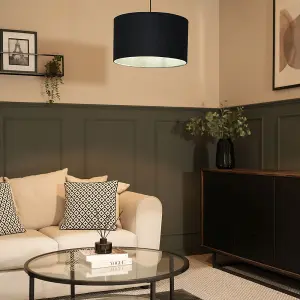 ValueLights Reni Black Velvet Large Ceiling Pendant Lamp Shade