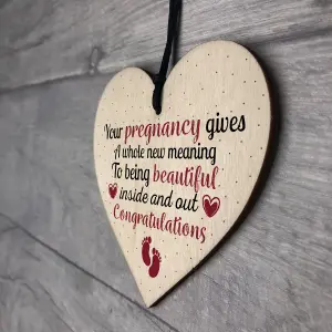 Red Ocean Pregnancy Congratulations Mum Mummy Dad To Be New Baby Shower Gift Wood Heart Keepsake Plaque