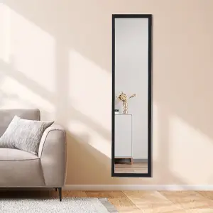 Wall Mounted Rectangular Full Length Mirror Solid Wood Framed Mirror 118 x 28 cm