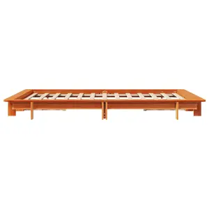 Berkfield Bed Frame without Mattress Wax Brown 120x190 cm Small Double Solid Wood Pine