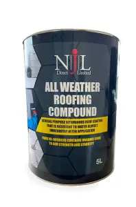 Njl Direct All Weather Roofing Compound Bitumen Waterproof Flat Roof Paint Coating 5L