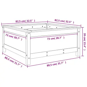 Berkfield Garden Planter 82.5x82.5x39 cm Solid Wood Douglas