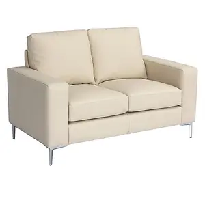 Baltic Faux Leather 2 Seater Sofa In Ivory