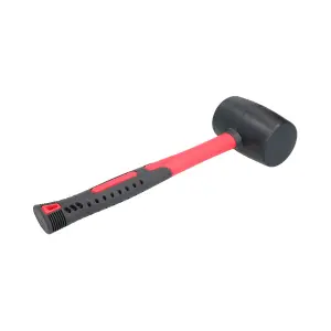 16oz Black Rubber Mallet 70% Fibreglass Handle Hammer Non Marking