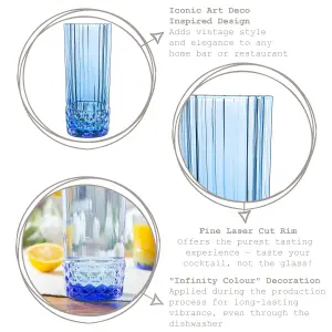 Bormioli Rocco - America '20s Highball Glasses - 400ml - Sapphire Blue - Pack of 6