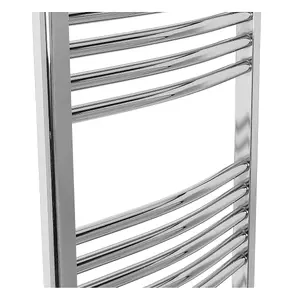 Right Radiators 1200x500 mm Bathroom Curved Heated Towel Rail Radiator Warmer Ladder Chrome