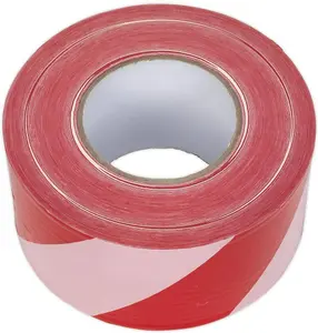 Barrier Tape Hazard Warning Non Adhesive Red&White 80mm x 100m