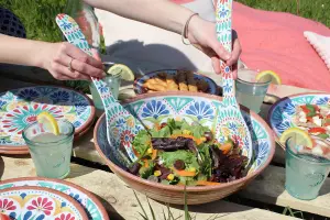 Purely Home Rio Medallion Salad Bowl & Servers Set