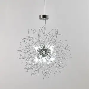 Modern 8 Lights Chrome Sputnik Dandelion Crystal Hanging Ceiling Pendant Lights 45cm