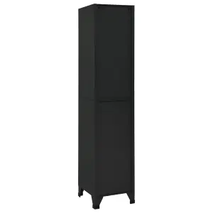 Berkfield Locker Cabinet Black 38x40x180 cm Steel