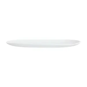 URBNLIVING 24cm Width White Opal Glass Serving Plates Set of 2