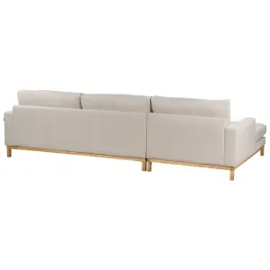 Right-Hand Corner Sofa SIGGARD Beige Fabric Right Hand